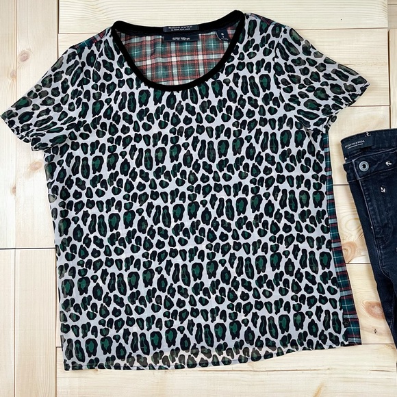 Maison Scotch Punk Radar Sheer Mixed Print Shirt - Picture 12 of 12